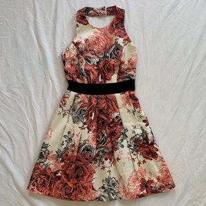 Karen Miller floral, a-line dress with pockets